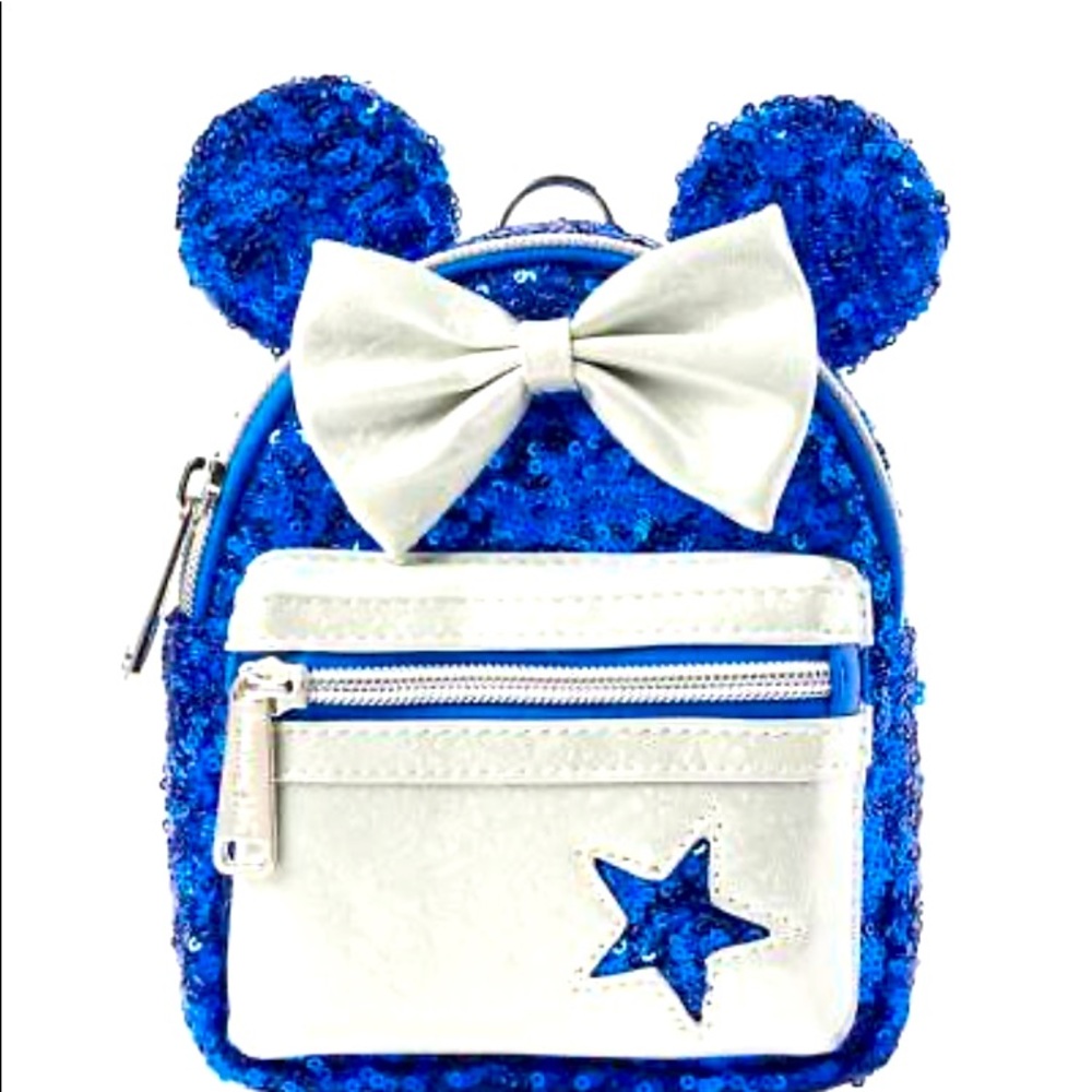 Walt Disney World Loungefly Minnie Mouse Wishes Come True Blue bag Wristlet